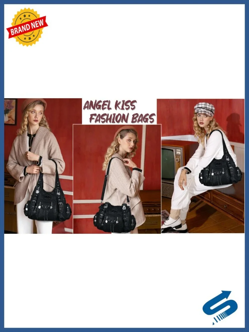 Large Hobo Bag for Women Soft PU Leather Shoulder Purse